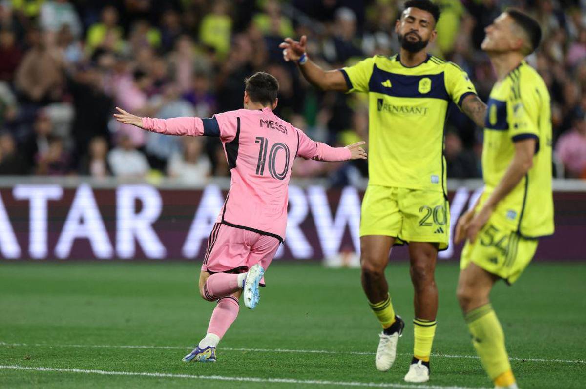 El primer gol de Messi en la Concachampions con el Inter Miami y su bronca con jugador panameño del Nashville