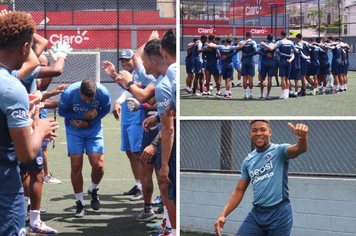 El gran ambiente en Motagua previo al clásico ante Marathón: Pastel de cumpleaños y Auzmendi de portero