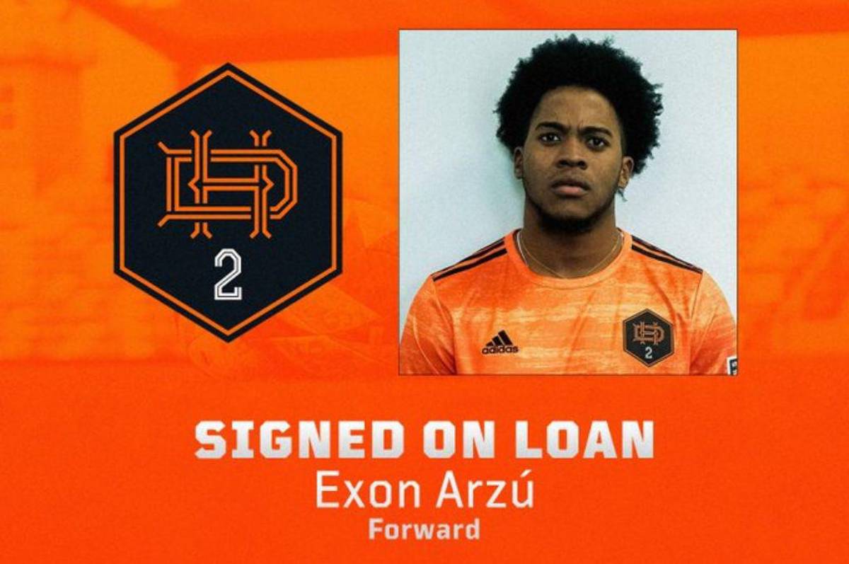 OFICIAL: El Houston Dynamo 2 presentó al hondureño Exon Arzú, cedido por el Real España