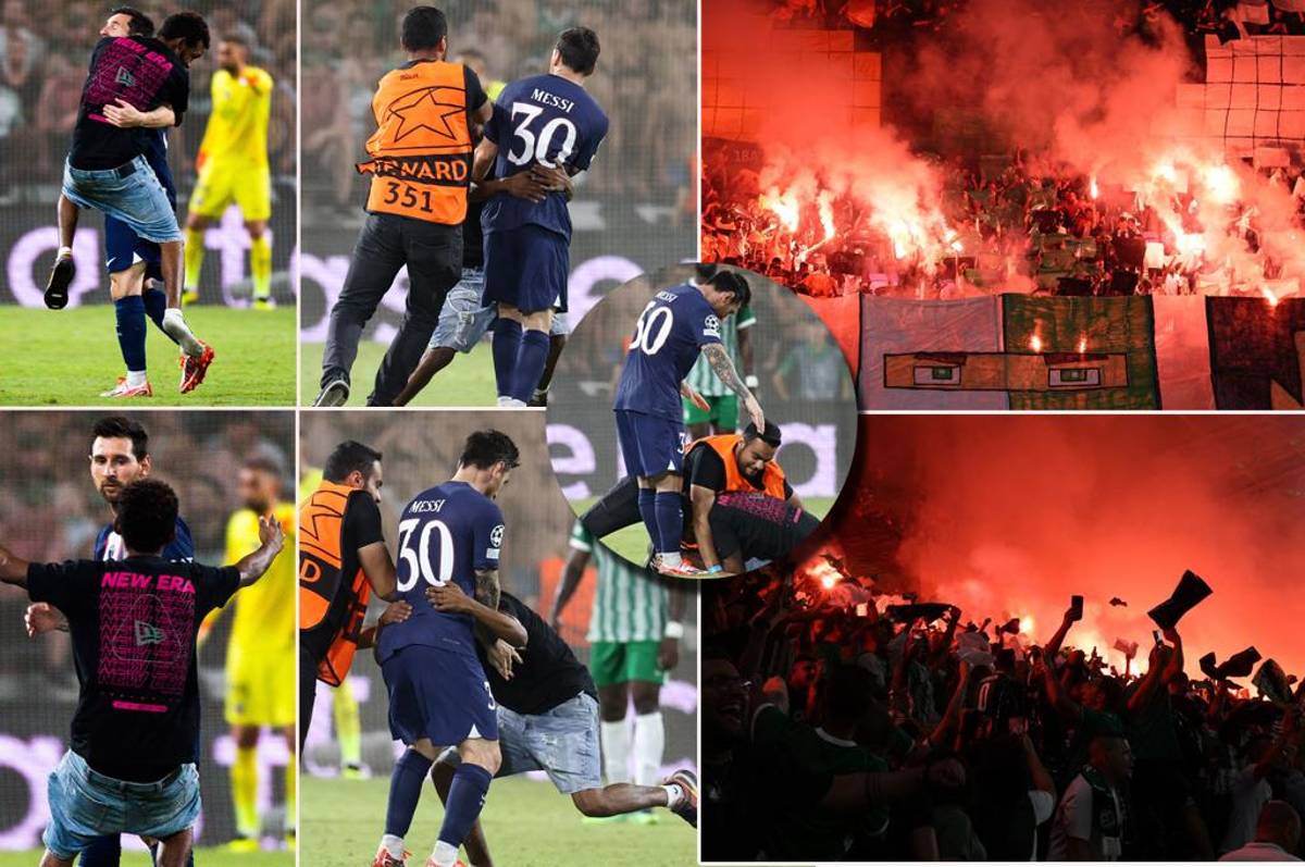 ¡Locura en Israel por Messi! Aficionado se salta al campo para abrazarlo y la reacción del argentino en el Maccabi Haifa-PSG