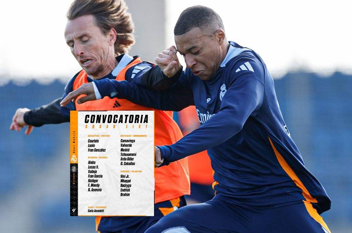 Sin Bellingham y el que regresa: la convocatoria del Real Madrid para no dejar alejarse al Barcelona en la Liga Española