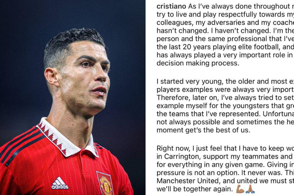 La respuesta de Cristiano Ronaldo luego de ser castigado por el Manchester United: “Soy la misma persona”