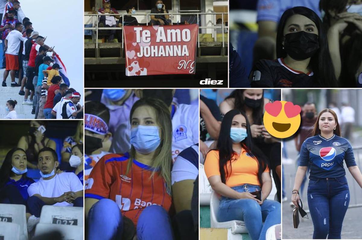Lindas chicas y declaración de amor en el Morazán durante el clásico capitalino Olimpia-Motagua
