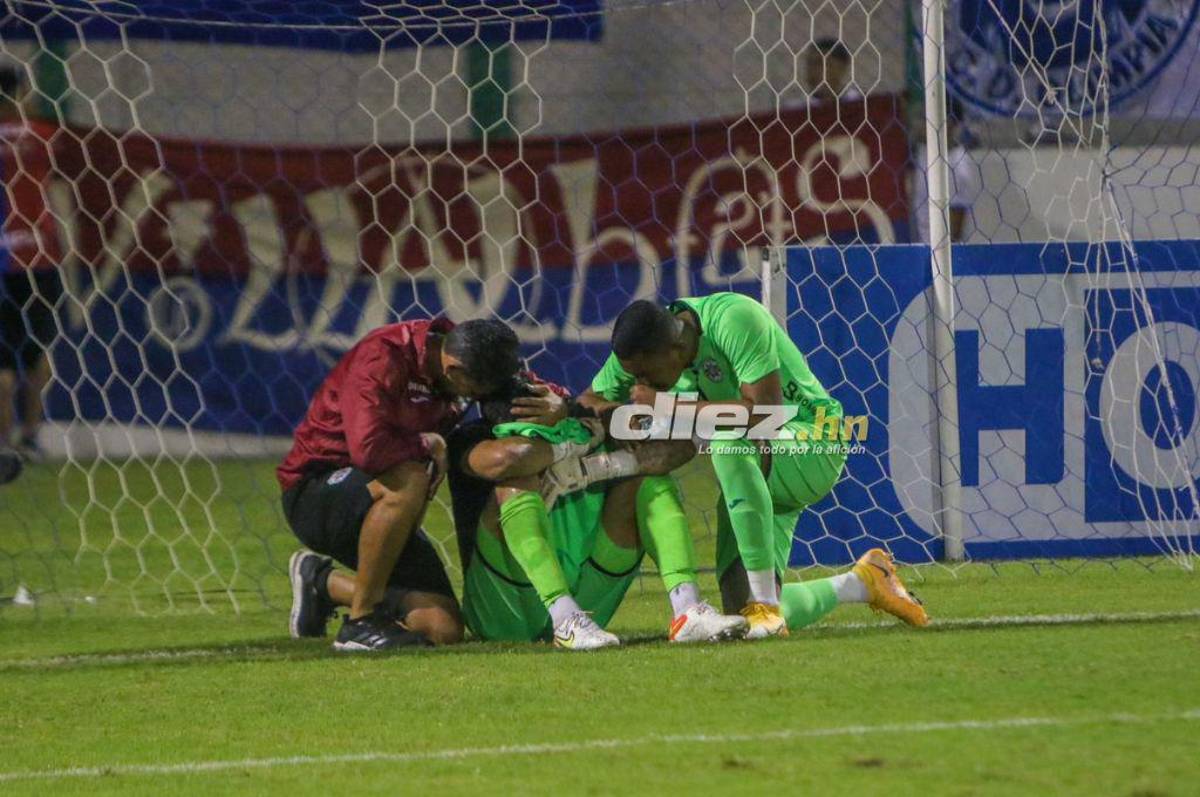 No se vio en TV: Las desgarradoras imágenes del portero panameño de Marathón y el festejo de Troglio con Rafa Villeda