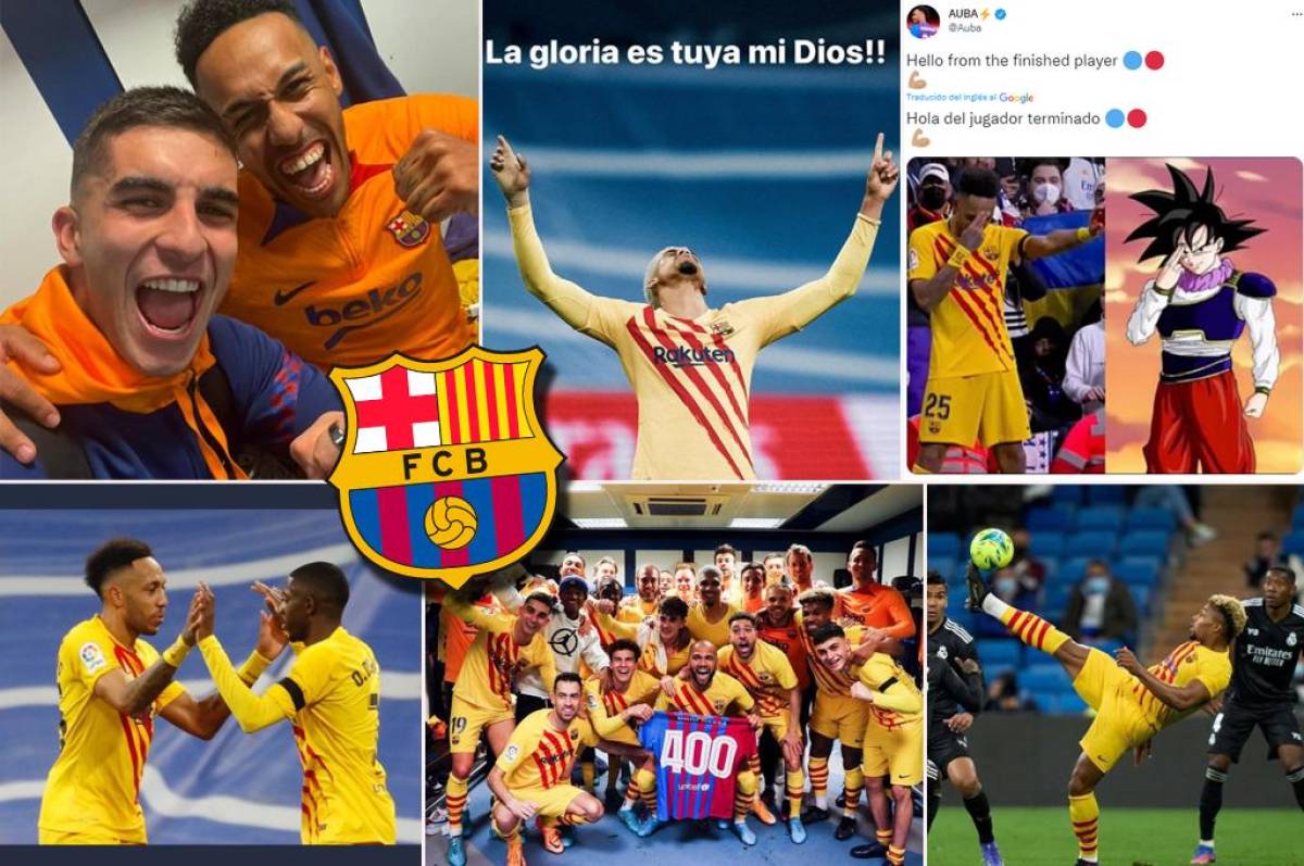 El ‘temible’ mensaje de Piqué y dardo de Aubameyang: así reaccionaron los jugadores del Barça tras golear al Real Madrid