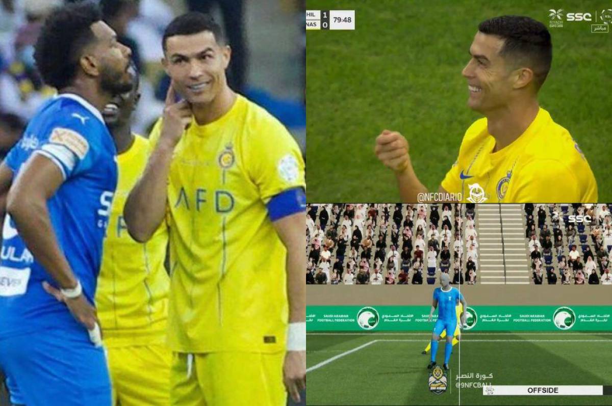 ¡Pistero! El polémico gesto de Cristiano Ronaldo al árbitro cafetero en la goleada del Al Hilal sobre el Al Nassr en Arabia