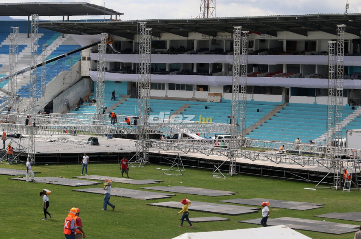 Chelato Uclés vive: Así luce el estadio Nacional previo a la toma de posesión presidencial de Xiomara Castro; la cancha quedará más destrozada