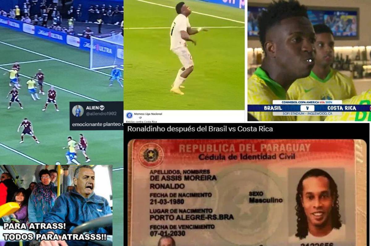 Ronaldinho protagonista y Vinicius víctima: los memes que dejó el amargo empate Brasil-Costa Rica en Copa América