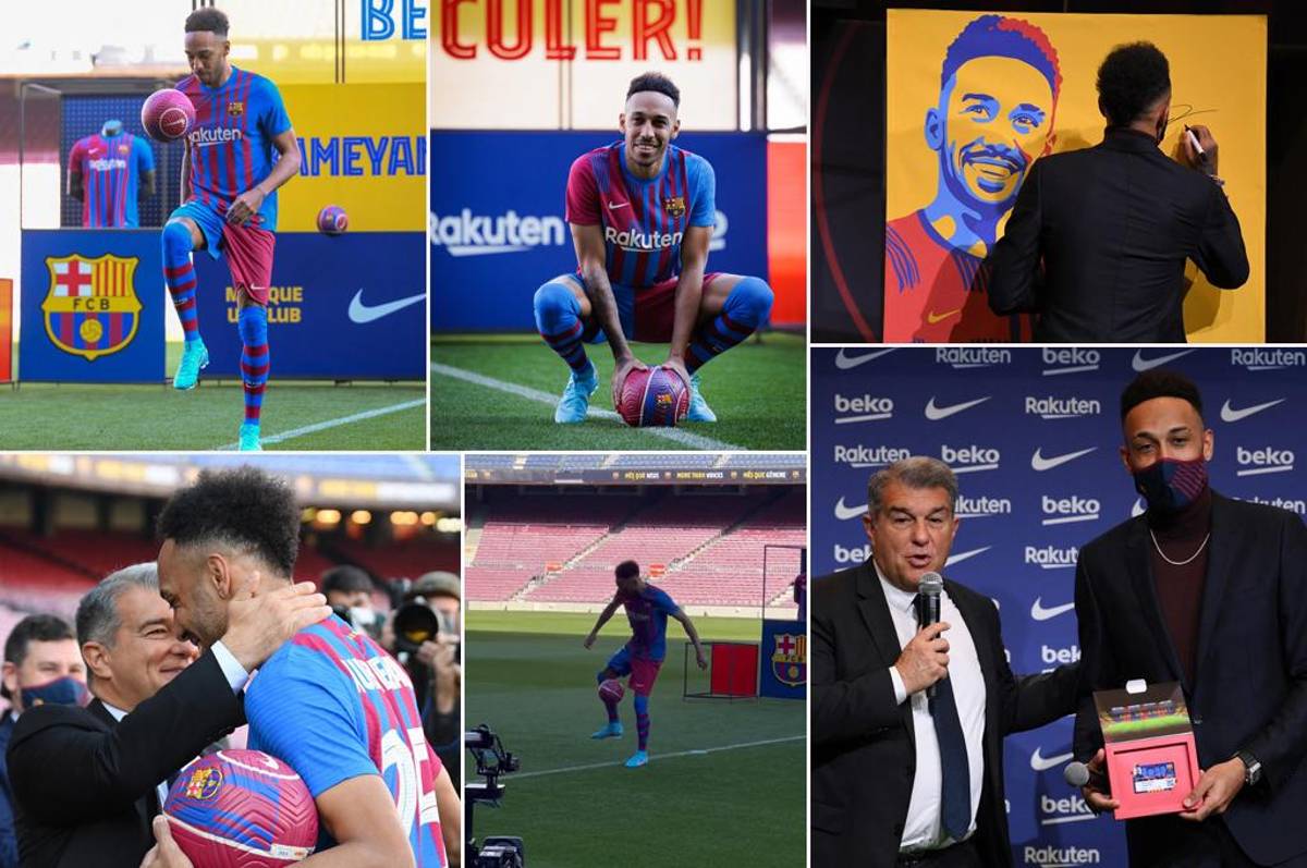 Así fue la presentación de Aubameyang con el Barcelona: se convierte en socio, su dorsal y cómo quiere que lo llamen