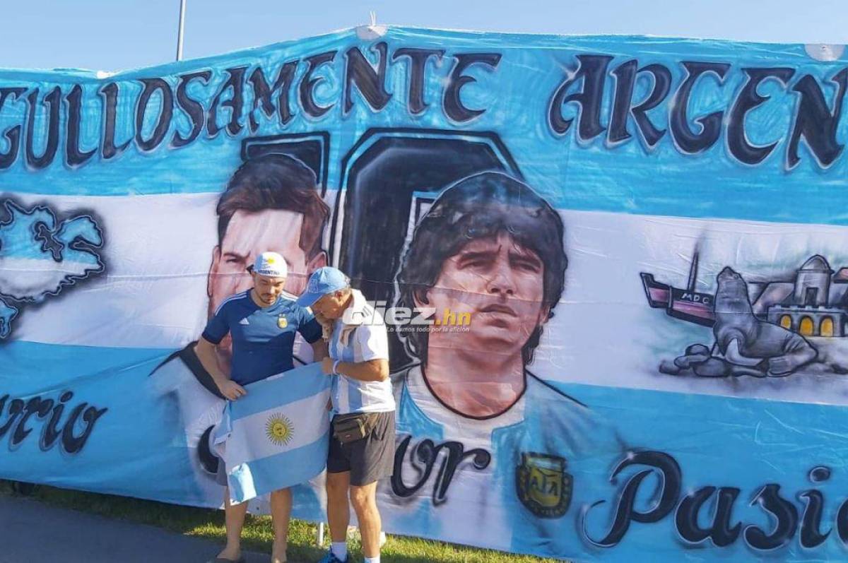 La carnita asada de los catrachos, el Lamborghini y la tremenda manta a Maradona: Ambientazo previo al Honduras vs Argentina