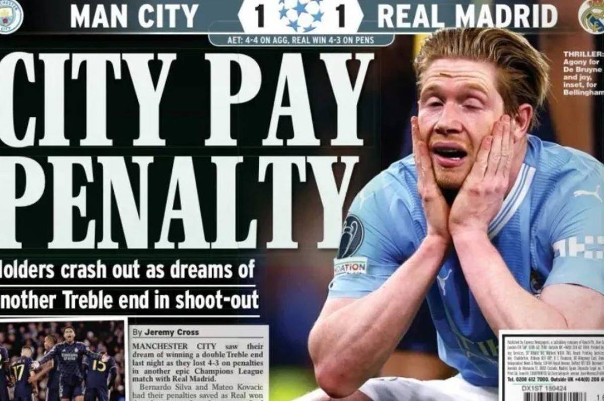 “Miseria”, “Pagó la multa”: la prensa inglesa explota contra Guardiola por la eliminación del City ante el Real Madrid