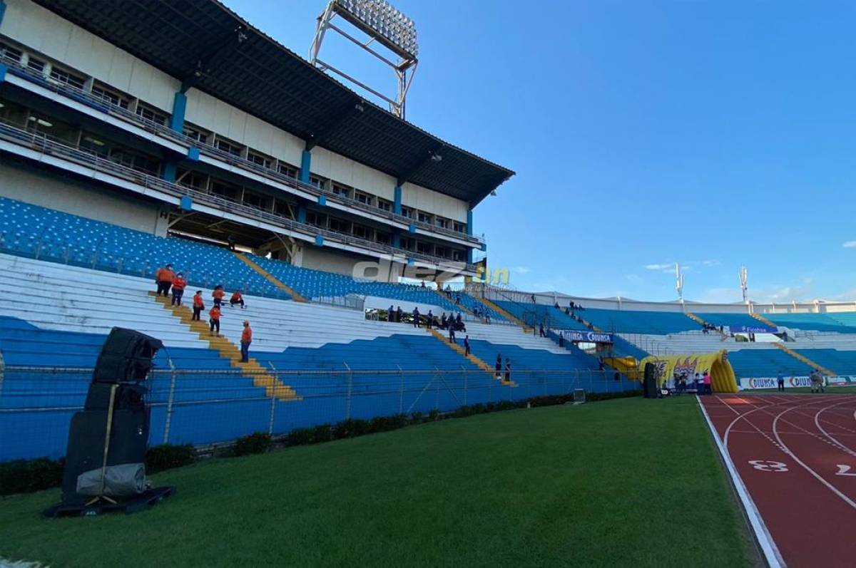 Soledad en el estadio Olímpico: Apatía de los hondureños para juego ante Canadá; así instalaron cabina del VAR