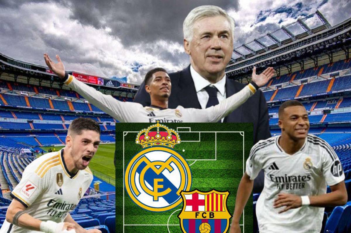 Con bajas importantes: Ancelotti y la reparada alineación del Real Madrid con la que buscará destrozar al Barcelona de Flick