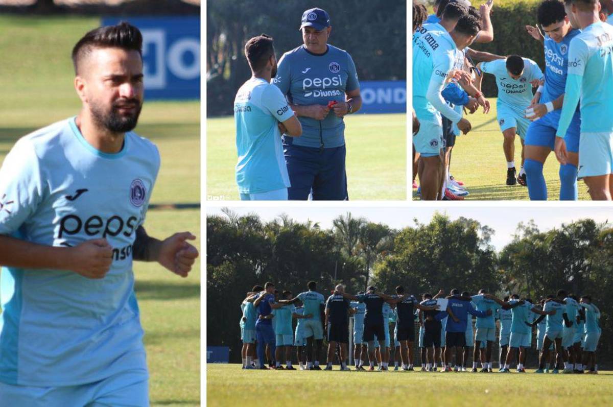 Así fue el primer entrenamiento de Rodrigo “Droopy” Gómez con Motagua: Charla con Diego Vázquez y pasillo al argentino
