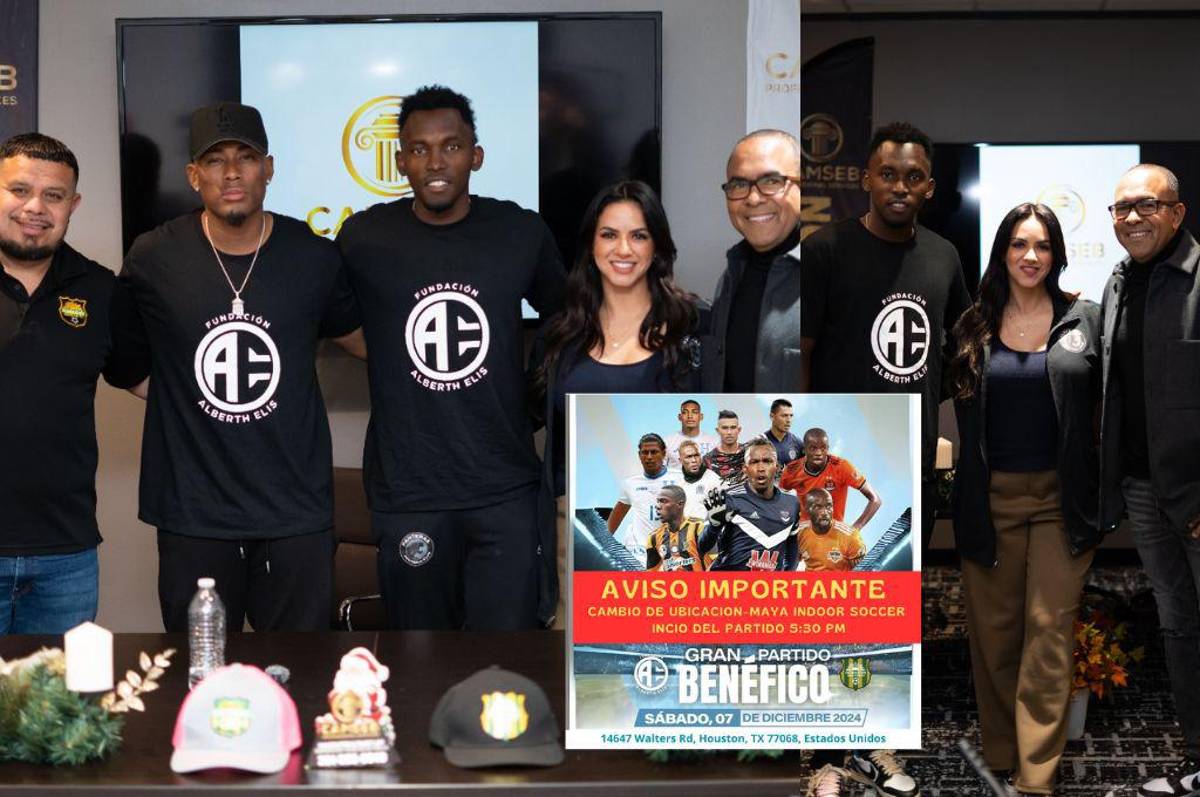 ¡Se cambió de lugar! Alberth Elis y sus amigos invaden Houston para disputar partido a beneficio de la juventud hondureña