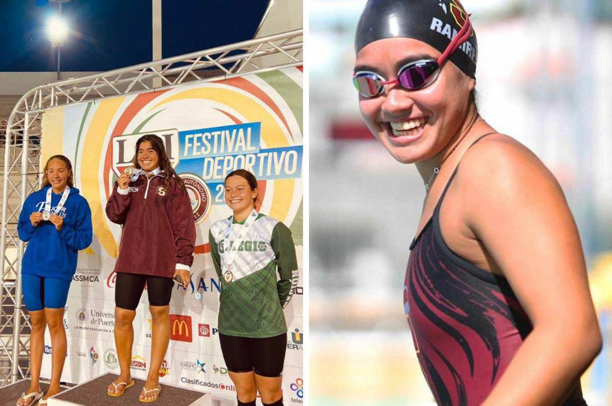 Hondureña Michell Ramírez gana dos medallas de oro en la Liga Atlética Interuniversitaria de Mayagüez en Puerto Rico