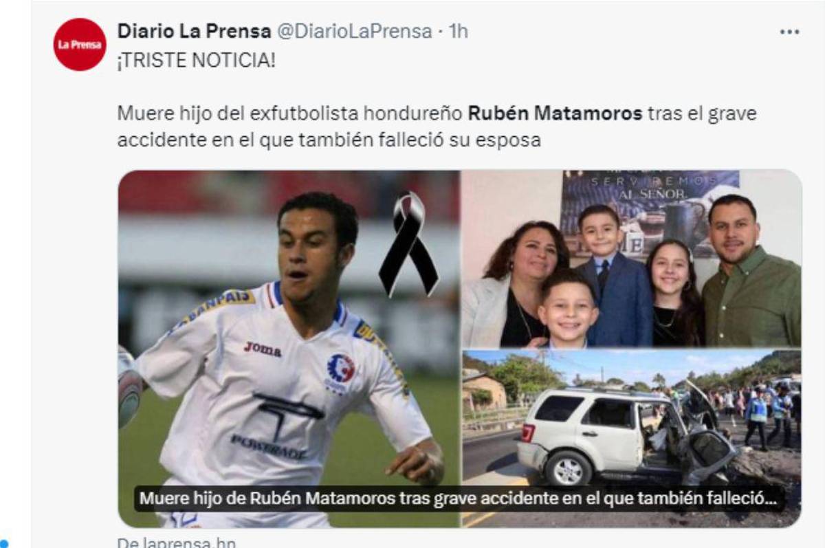 Ruben Matamoros recibe apoyo y solidaridad de la prensa hondureña y club de fútbol tras la muerte de su hijo menor