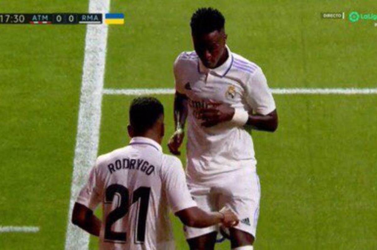 ¡Samba! Vinicius y Rodrygo bailaron tras anotar el primer tanto del Real Madrid contra el Atlético