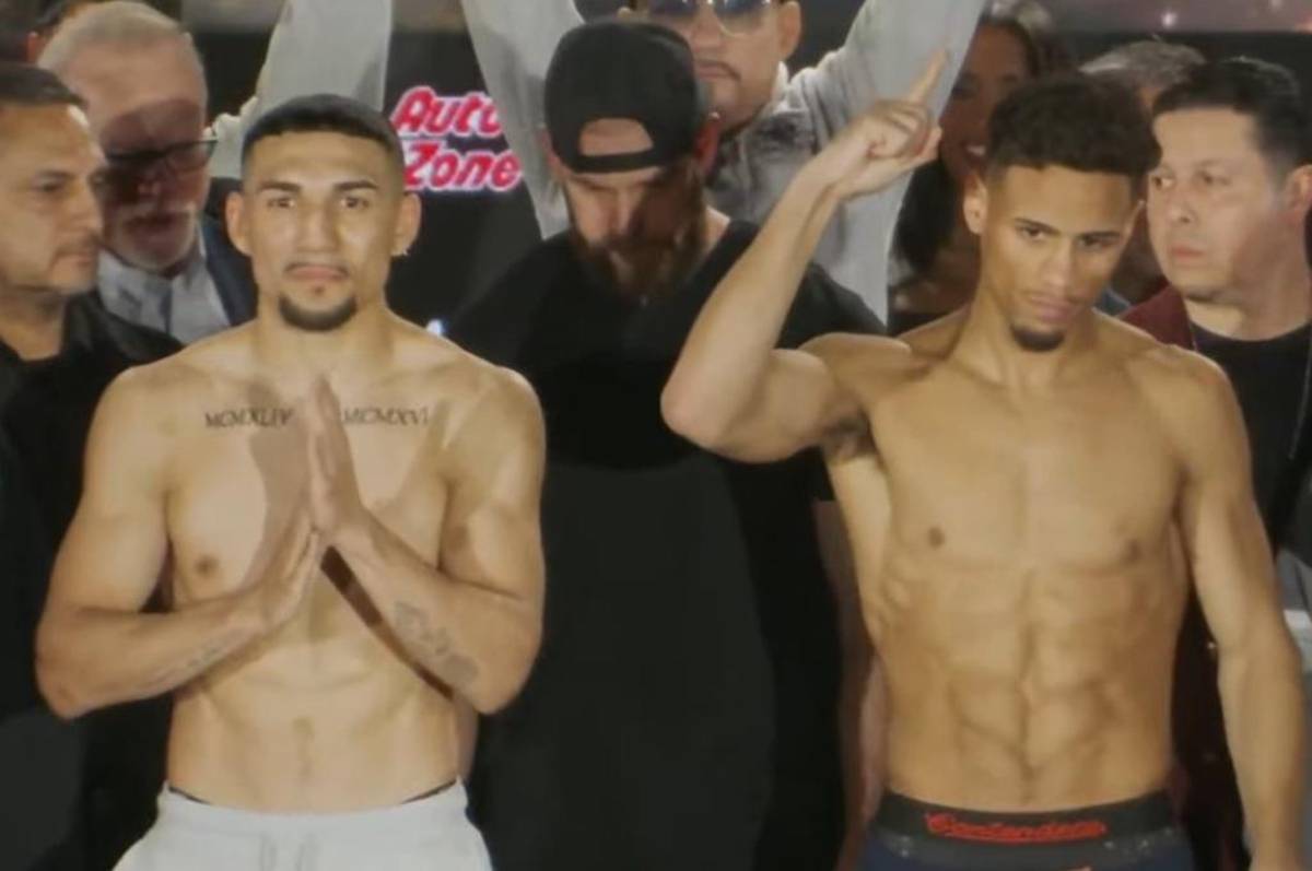 Teófimo López y Jamaine Ortiz completan el pesaje previo a la pelea en Las Vegas; el hondureño da fuerte aviso