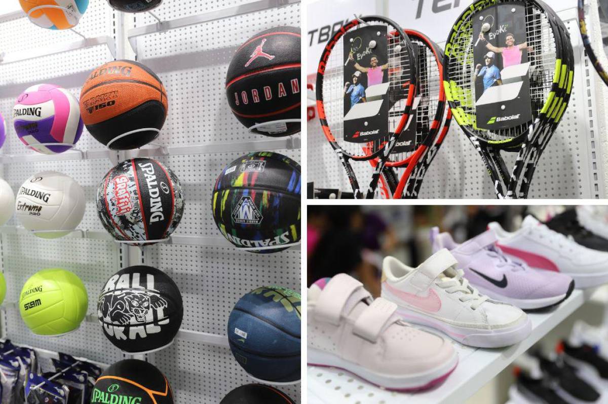 Raquetas de tenis, balones de básquetbol y hasta calzado son algunos de los productos que podrán encontrar en Time Out Coworking.