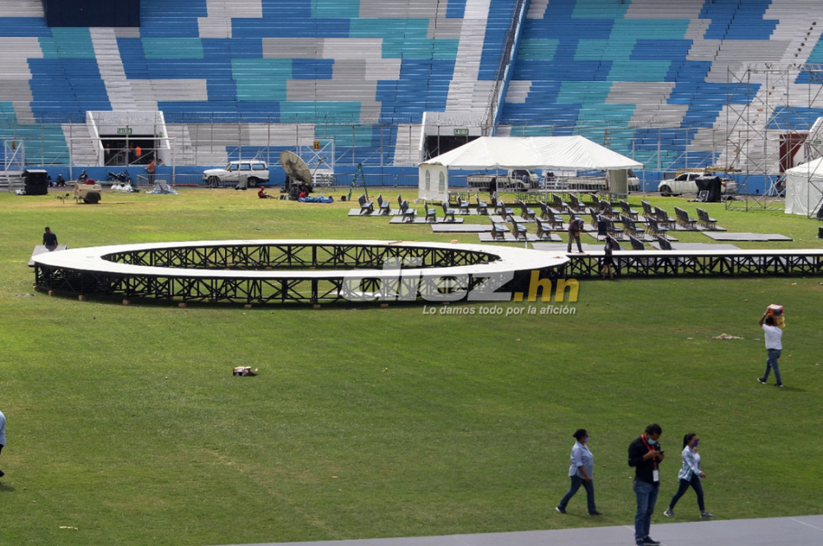 Chelato Uclés vive: Así luce el estadio Nacional previo a la toma de posesión presidencial de Xiomara Castro; la cancha quedará más destrozada