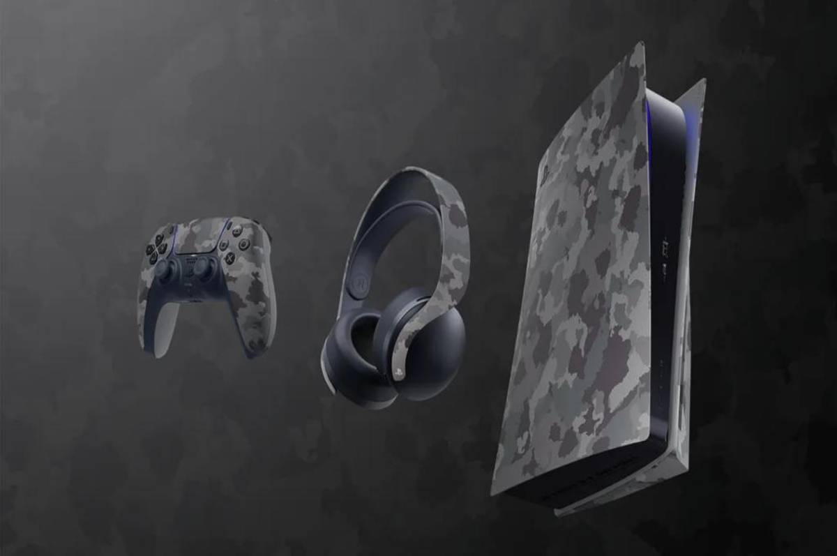 Sony presenta un nuevo color para los accesorios de la PlayStation 5: el camuflaje gris, disponible en octubre