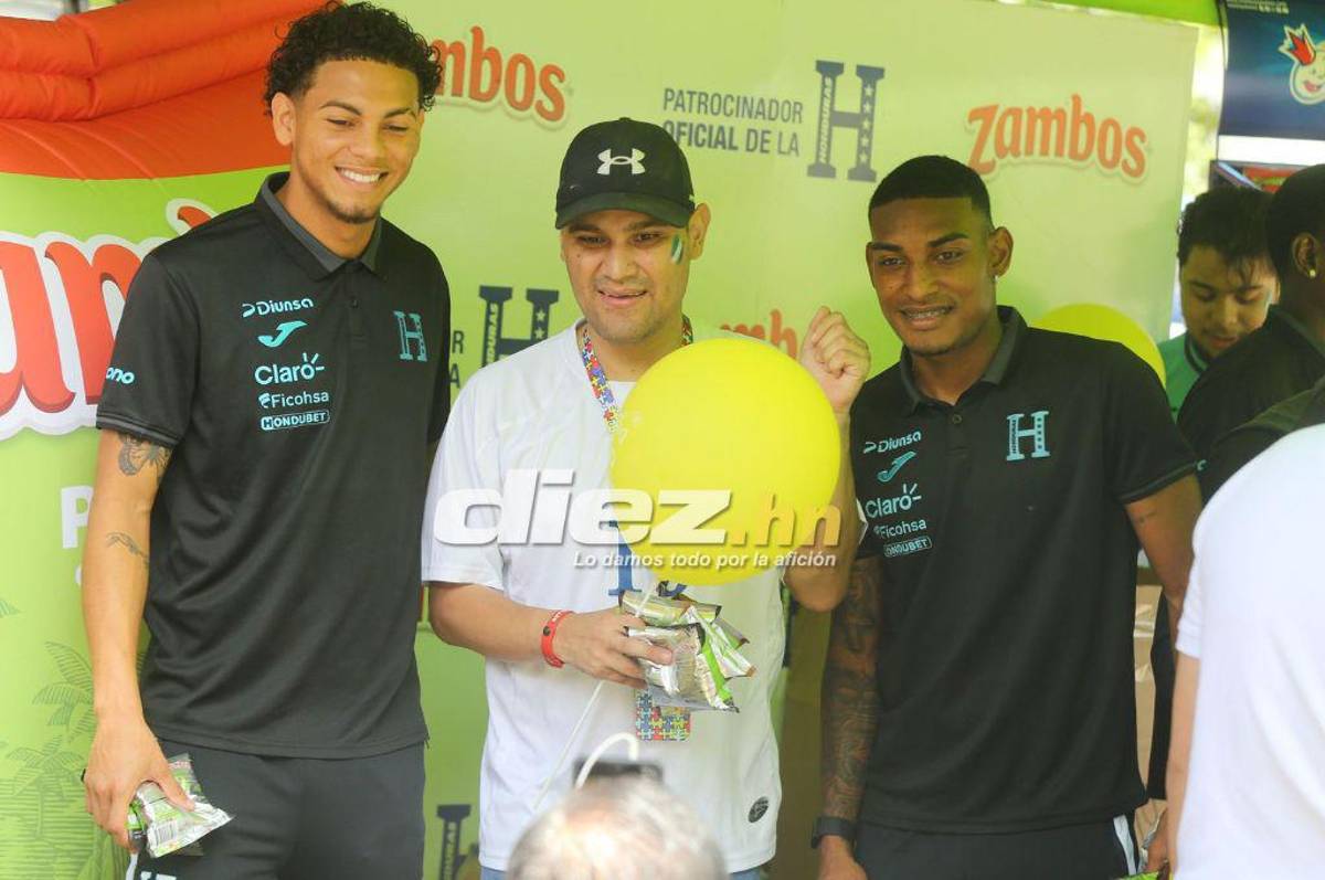 Muchas risas y abrazos: Los jugadores de la Selección de Honduras compartieron con niños del Instituto Juana Leclerc