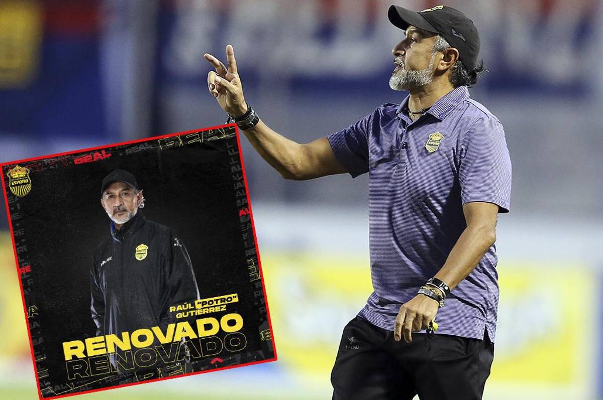 Oficial: Real España anuncia la renovación del entrenador mexicano Raúl “Potro” Gutiérrez por un año más