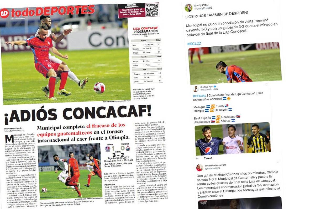 “Olimpia acabó con el sueño del Municipal”, la reacción de la prensa deportiva tras el juego por Liga Concacaf