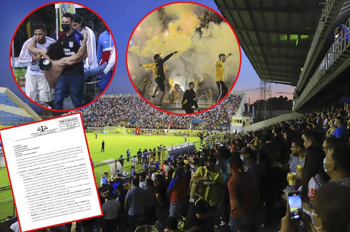 Comisión de Disciplina aplicó severa multa al Real España por la quema de pólvora y por los actos de vandalismo de las barras