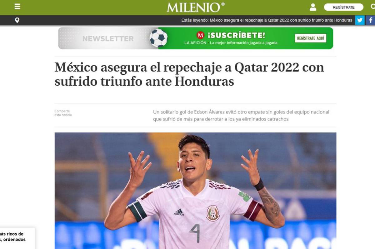 México venció a Honduras, pero la prensa azteca critica a la selección porque el gane fue “sufriendo” y “a medias”