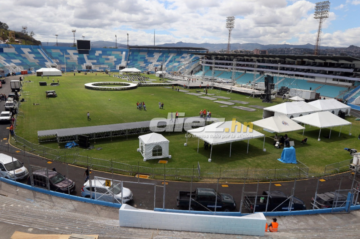 Chelato Uclés vive: Así luce el estadio Nacional previo a la toma de posesión presidencial de Xiomara Castro; la cancha quedará más destrozada