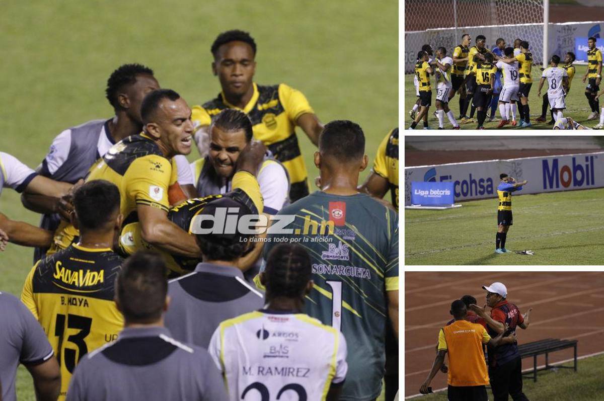 Jhow Benavídez de portero, la roja a “Buba” López y bronca entre jugadores de Real España y Génesis