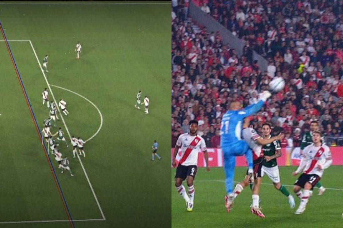 ¿Offisde o penal? La polémica del VAR que indigna a River Plate en la derrota ante Palmeiras en la Copa Libertadores