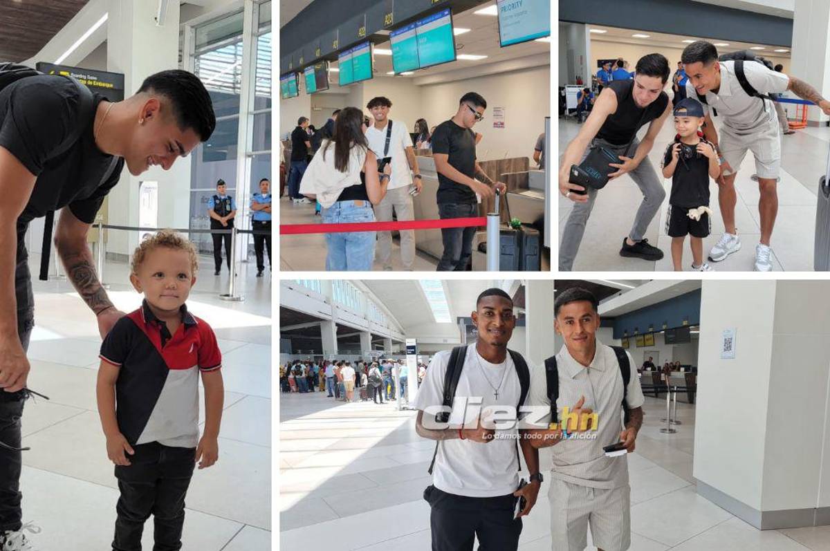 Muy contentos y solicitados en el aeropuerto: Así fue la salida de los legionarios que retornaron a sus clubes