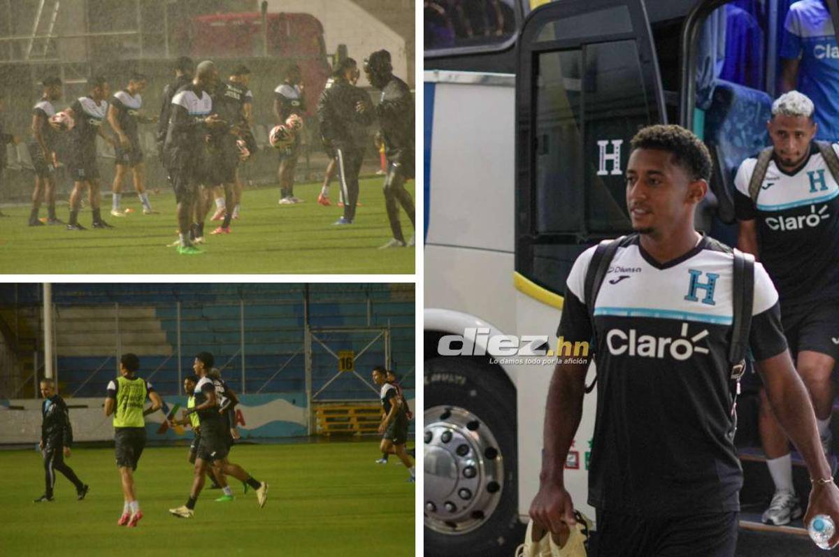 Nuevas caras y bajo una fuerte lluvia: Así fue el entrenamiento de la Selección de Honduras en el estadio Nacional