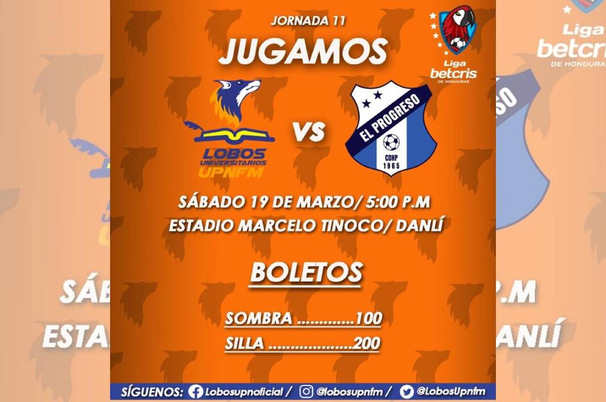 Upnfm vs Honduras Progreso sufre cambio de horario en la jornada 11 a disputarse este sábado en Danlí