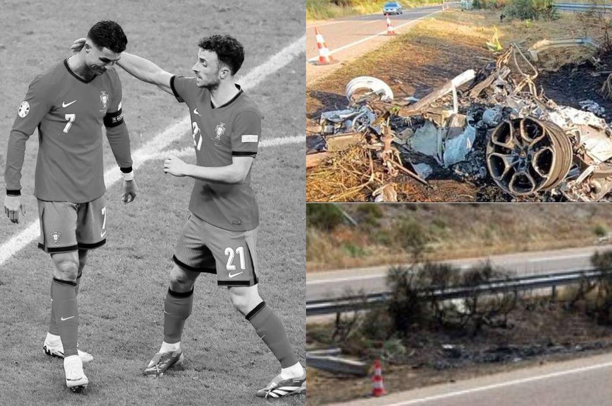 Así quedó el Lamborghini en el que Diogo Jota perdió la vida y la desgarradora reacción de Cristiano Ronaldo a su muerte