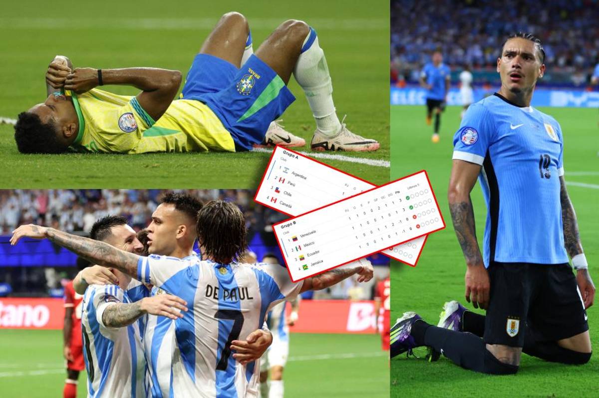 Tabla de posiciones de la Copa América 2024: Brasil decepciona y se complica; Argentina y Uruguay ilusionan