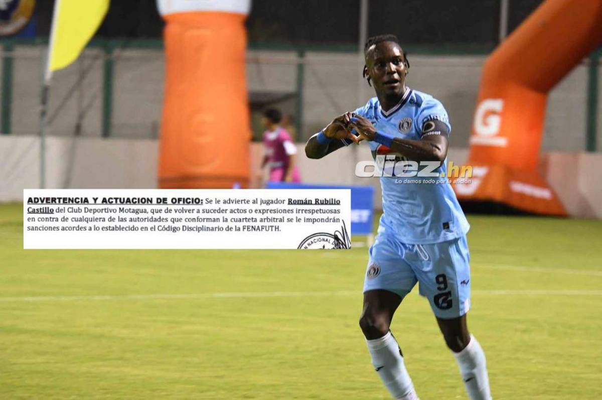 La contundente advertencia de la Comisión de Disciplina a Rubilio Castillo, delantero de Motagua ¿El motivo?