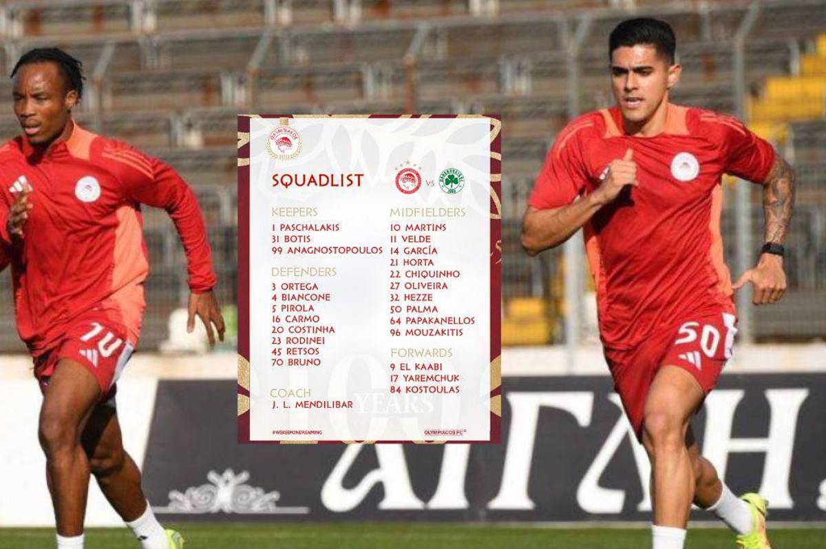 Se viene el debut de Luis Palma con el Olympiacos: día y hora del partido del hondureño en la Copa de Grecia
