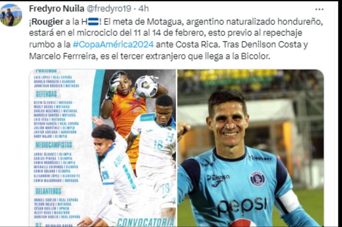 “Rueda es un acomodado”, “más que merecido”: así reaccionó la prensa hondureña tras el llamado de Rougier a la ‘H’”