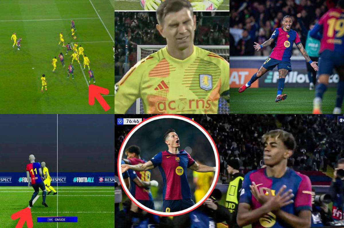 La imagen 'editada' del VAR en el gol de Raphinha y la burla de Yamal al Borussia; Dibu Martínez y su error ante PSG
