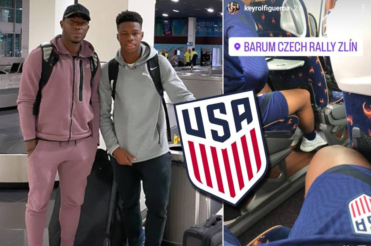 Keyrol Figueroa en República Checa para jugar con la Sub-17 de Estados Unidos acompañado de su padre Maynor
