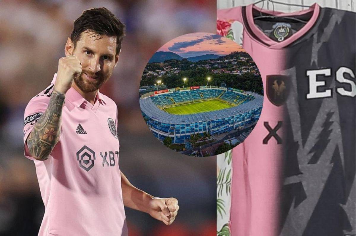 Camisetas mitad El Salvador y mitad Inter Miami, así se preparan para recibir a Messi en el estadio Cuscatlán