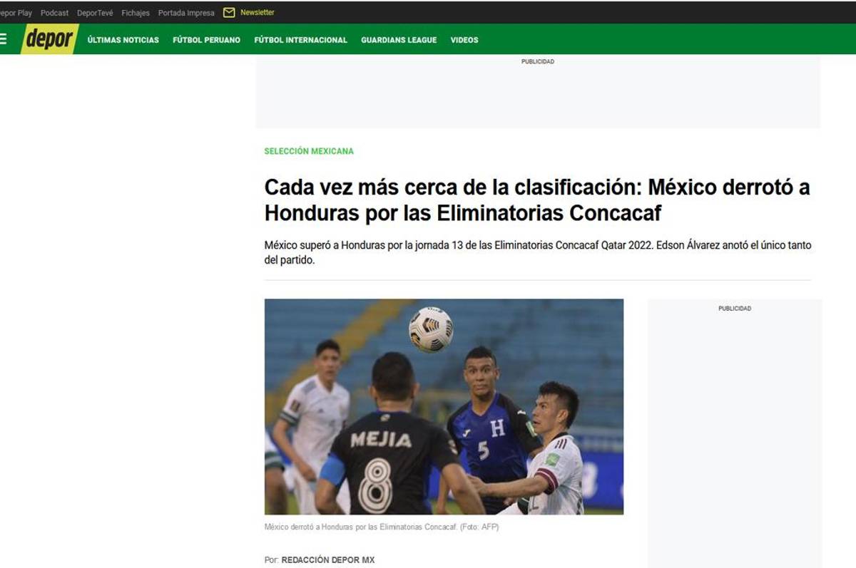 México venció a Honduras, pero la prensa azteca critica a la selección porque el gane fue “sufriendo” y “a medias”