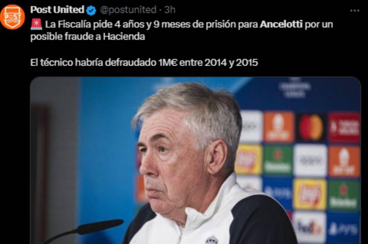 “Escándalo mundial”, “está tranquilo”: así reacciona la prensa internacional sobre el caso de Carlo Ancelotti
