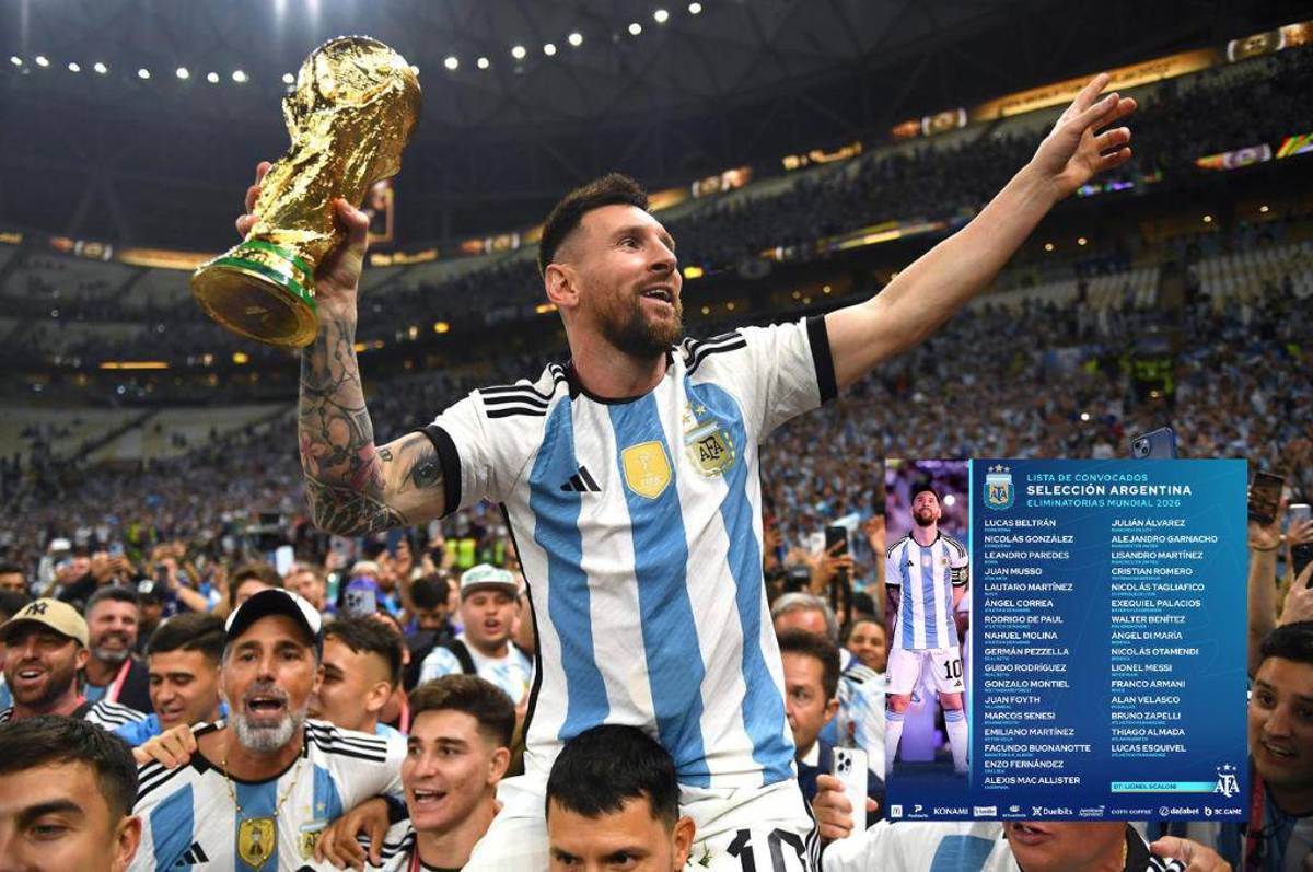 Con Messi a la cabeza y sin varias figuras: Argentina presenta su primer convocatoria para la eliminatoria del Mundial 2026