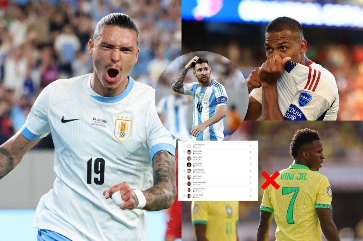 Así está la tabla de goleadores de la Copa América 2024: el delantero que arrasa y Vinicius pierde oportunidad ¿Y Messi?