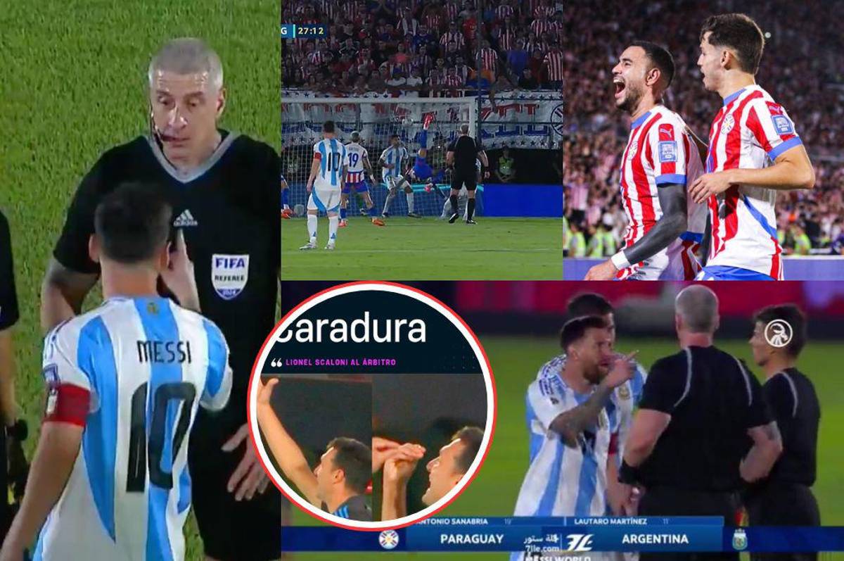 Messi insultó al árbitro en la caída ante Paraguay, Scaloni lo respaldó con un “caradura” y el golazo de chilena de Sanabria